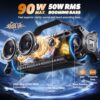 W-KING Bluetooth Speaker, 90W Max Loud Speakers Bluetooth Wireless, IPX6 Waterproof Portable Outdoor Speaker with 50W Deep Bass/2 Powerful Subwoofer/40H/Power Bank/EQ/TF/AUX/NFC for Pool/Party/Travel - Image 2