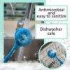 EOT Wellness Bendable Long Handled Silicone Body Brush & Hair Scrubber - Bath Shower Back Brush, Shampoo Hair & Scalp Massager, Back Scrubber for Shower (Blue Sapphire) - Image 8