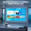 [Netflix Officially&AI Auto Focus]AuKing Smart Projector with Wifi and Bluetooth,Auto Focus&Keystone Projector4K,3D DoIby Audio, 800ANSI Outdoor Projector with Omnidirectional Rotating Stand(Grey) - Image 2