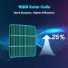 JJN Bifacial 200 Watt Solar Panel, 16BB N-Type 200W 12V 25% High Efficiency 200W Solar Panels, Monocrystalline Solar Module for RV Home Farm Trailer Camper Marine Off-Grid Solar System - Image 2