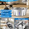 WVJ Stainless Steel Cat Water Fountain, 3.2L/108oz Cat Fountain for Drinking Indoor Quiet Automatic Pet Drinking Dispenser with Water Window Filters Dishwasher Safe Kitty Dog Water Feeding Bowl - Image 3