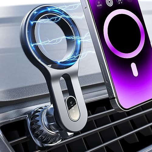 LISEN Magnetic Phone Holder for Car - Upgraded Clip Ultra 6 Strong Magnets, Car Phone Holder Case Friendly,Soporte de Telefono para carro for Galaxy S25 Ultra 4-6.7 inch Smartphones (Black)