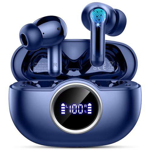 Wireless Earbuds, Bluetooth 5.3 Headphones 40Hrs Playtime Deep Bass Stereo in-Ear Earbud, LED Power Display, Call Noise Canceling Headphones with Mic, IP7 Waterproof Earphones for iPhone Android