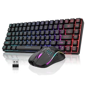 Rii RK400 RGB Gaming Keyboard and Mouse Combo ,Wired Mechanical Feel 3-LED Backlit Keyboard,104 Keys USB Ergonomic Wrist Rest Keyboard,6 Button RGB Mouse for Windows Gamer Desktop, Computer (Black)