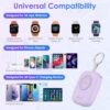 Small Portable Charger 5000mAh,iWatch Wireless Charger Power Bank with Built-in Cable,Travel Keychain Charger for Apple Watch 9/Ultra2/8/Ultra/7/6/Se/5/4/3, iPhone 15/14/13/12/11,Android Phone(Purple) - Image 2