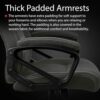 Gaming Chair,Gaming Chairs for Adult Computer Desk Chair - Black Ergonomic Office Executive Adjustable Swivel Task Cloth Fabric Racing Chair with Fixed -up Armrest for Adults,Men,Girls - Image 4