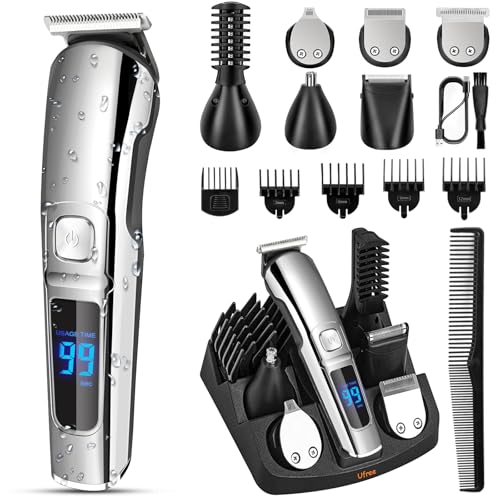 Ufree Body Hair Trimmer for Men, Manscape Ball Pubic Hair Trimmer, 3 in 1 Men Grooming Kit for Groin, Waterproof Body Electric Shaver Razor, Grooming for Face and Body, Gifts for Men, Black