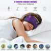 MUSICOZY White Noise Bluetooth Sleep Mask with 8 Soothing Sounds & 3D Wireless Sleep Headphones, Bluetooth Sleeping Headphones for Yoga Travel Office Relaxation, Tech Gadgets Gifts, Lavender Purple - Image 3