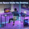 Casaottima L Shaped Gaming Desk, Corner Desk Gaming Table for Home Office, Computer Desk Sturdy Writing Workstation for Small Space, Easy to Assemble, 51 inch, Carbon Fiber Surface, Black - Image 6