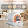 Self-Cleaning Cat Litter Box, New Model Anti-Pinch Automatic Box for Multiple Cats, Safety Large Cat Litter Box, WiFi-2.4G/APP Control, Smart Health Monitor, Easy Clean (Orange) - Image 6