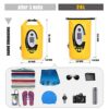 Qoolife Dry Bag Waterproof with Solar Bluetooth Speaker & Light - 20L Roll Top Dry Sack Keeps Gear Dry for Men Women Kayaking, Beach, Rafting, Boating, Hiking, Camping and Fishing (Yellow-BL) - Image 8