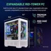 Skytech Azure Gaming PC, Intel i7 14700F 2.1 GHz, RTX 4070 Super 12GB GDDR6X, 1TB NVME Gen4, 32GB DDR5 RAM RGB, 750W Gold PSU, Wi-Fi, Win 11 Home - Image 6