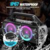 Speakers, YIER 80w (Peak) Portable Wireless Speaker with Lights, Stereo Loud Sound, IP67 Waterproof, Deep Bass Outdoor Speakers Bluetooth 5.0 Dual Pairing for Home Party Beach Camping, Gifts - Image 3