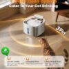 oneisall Wireless Cat Water Fountain, 3.5L/118oz Battery Operated Pet Drinking Fountain Stainless Steel, Running Water Dispenser Fountains for Cats, Cordless & Rechargeable with Motion Sensor - Image 3
