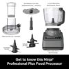 Ninja Food Processor, Professional Plus, 1000 Peak Watts, 4 Functions for Chopping, Slicing, Purees & Dough with 9-Cup Processor Bowl, 3 Blades, Food Chute & Pusher, Silver, BN601 - Image 8
