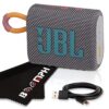 JBL Go 3 Portable Bluetooth Wireless Speaker, IP67 Waterproof and Dustproof Built-in Battery - Gray - Boomph's Comprehensive Ultimate Performance Cloth Solution for Your On-the-Go Sound Experience
