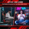OLIXIS Computer Gaming Desk Chair - Big and Tall Ergonomic Comfy Lumbar Support with Flip-up Armrest and 360° Swivel Wheels, PU Leather Height Adjustable, for Home and Office, Red - Image 2
