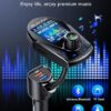Bluetooth FM Transmitter (Upgraded Version) in-Car Wireless Radio Adapter Kit W 1.8" Color Display Hands-Free Call Fast Charging 18W and Smart 2.4A Dual USB Ports, TF Card MP3 Player - Image 2