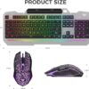 AULA Keyboard, T102 104 Keys Gaming Keyboard and Mouse Combo with RGB Backlit Number Pad, All-Metal Panel Waterproof Light Up PC Keyboard, USB Wired Computer Keyboards Gaming for MAC Xbox PC Gamer - Image 9