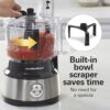 Hamilton Beach Food Processor & Vegetable Chopper for Slicing, Shredding, Mincing, and Puree, 10 Cups + Easy Clean Bowl Scraper, Black and Stainless Steel (70730) - Image 2