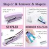 Purple Office Supplies Set, UPIHO Stapler and Tape Dispenser Set, Office Desk Accessories Kit with Stapler, Tape, Remover, Staples, Clips, Scissor and Tabs for Women, Clerks… - Image 4