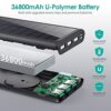 5 in 1 Wireless Portable Charger Power Bank,36800mAh 5 Output Dual QC4.0 25W PD USB C Battery Pack,15W Wireless Fast Charging,IP65 Solar Charger Compatible with iPhone14,13,12 Series,Samsung,iPad etc - Image 2