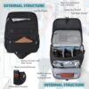 RAINSMORE Camera Bag, DSLR/SLR/Mirrorless Camera Case with Tripod Holder Waterproof Camera Sling Bag Crossbody Camera Bags for Photographers with Rain Cover for Canon/Nikon/Sony/Fuji, Black - Image 2
