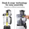 Hamilton Beach Stack & Snap Food Processor and Vegetable Chopper, BPA Free, Stainless Steel Blades, 12 Cup Bowl, 2-Speed 450 Watt Motor, Black (70725A) - Image 2