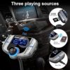 Upgraded Bluetooth FM Transmitter, Wireless Radio Adapter Hands Free Car Kit with 1.7'' Display, QC3.0 and Smart 2.4Amp Dual USB Ports, AUX Input/Output, TF Card Mp3 Player (PD, Sliver Grey) - Image 5