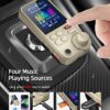 Nulaxy FM Bluetooth Transmitter for car, Strong Microphone Bluetooth Car Adapter with 1.8" Color Screen for Hands-Free Calls, Supports QC3.0 Charging, Treble and Bass Sound Music Player- KM30 Yellow - Image 5