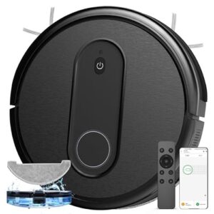 Vexilar T7 Robot Vacuum and Mop, 2 in 1 Mopping & Vacuuming Combo, App/Remote/Voice Control, Automatic Charing Robotic Vacuum Cleaner, Slim, Quiet Cleaning for Floors, Pet Hair, Low Pile Carpet