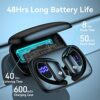 bmani Wireless Earbuds Bluetooth Headphones 48hrs Play Back Sport Earphones with LED Display Over-Ear Buds with Earhooks Built-in Mic Headset for Workout Black - Image 3