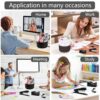 Office Desk Accessories, Black Office Supplies 360°Pen Holder Desk Organizers and Accessories with Tape Dispenser, Stapler, Staple Remover, 1000 Staples, Tape, Clips Set, Ruler, Scissor, Pen - Image 4