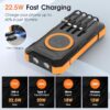 Power Bank Solar Charger,49800mAh Wireless Portable Charger with 4 Built-in Cables,22.5W Fast Charging Battery Pack USB-C in/Output PD+QC3.0 Portable Power Bank for All Cell Phones - Image 2