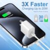 iPhone 16 15 Fast Charger and 10ft Type C to C Cable Cord Long, 20W USB C Charging Block Plug for Apple iPhone 16 Pro/16 Plus/15 Pro Max/15/iPad Power Adapter Cube/AirPods Max 2 (2024)/Pro 2nd Gen/4 - Image 2