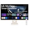 LG 27SR50F-W MyView Smart Monitor 27-Inch FHD (1920x1080) IPS Display, webOS 23, HDR 10, x2 Built-in Speakers, AirPlay 2, Screen Share, Bluetooth, ThinQ App, Remote Control, White