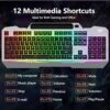 AULA Keyboard, T102 104 Keys Gaming Keyboard and Mouse Combo with RGB Backlit Number Pad, All-Metal Panel Waterproof Light Up PC Keyboard, USB Wired Computer Keyboards Gaming for MAC Xbox PC Gamer - Image 6
