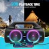 Speakers, YIER 80w (Peak) Portable Wireless Speaker with Lights, Stereo Loud Sound, IP67 Waterproof, Deep Bass Outdoor Speakers Bluetooth 5.0 Dual Pairing for Home Party Beach Camping, Gifts - Image 8