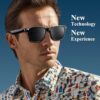 Blackview Smart Glasses, 5.0 Bluetooth Sunglasses with Open Ear Speaker Headphone, Voice Assistant Compatible, Blue Light Blocking Lenses Sunglasses for Men/Women (Sunglass, Black) - Image 6