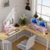 gianotter Computer Monitor Stand Riser, office organizer with Drawer, Office Organizers Storage for Classroom Office Supplies (Pink) - Image 7