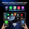 Luzeterna Portable 9.3-inch Wireless Apple CarPlay Screen for Car with Auto Brightness, 4K Dash Cam & Backup Camera, Bluetooth Car Stereo with Android Auto, Touchscreen CarPlay Box,GPS Navigation - Image 3