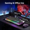 AULA Keyboard, T102 104 Keys Gaming Keyboard and Mouse Combo with RGB Backlit Number Pad, All-Metal Panel Waterproof Light Up PC Keyboard, USB Wired Computer Keyboards Gaming for MAC Xbox PC Gamer - Image 8