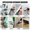 Small Multitool Wrench 9 in 1 Pocket Adjustable Wrench for Screw with Mini Pry Bar Nail Puller Keychain Tool Caliper Measuring Ruler Glass Breaker EDC Gadget Survival Gear for Men Cycling Hiking - Image 4