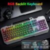AULA Keyboard, T102 104 Keys Gaming Keyboard and Mouse Combo with RGB Backlit Number Pad, All-Metal Panel Waterproof Light Up PC Keyboard, USB Wired Computer Keyboards Gaming for MAC Xbox PC Gamer - Image 2
