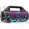 Speakers, YIER 80w (Peak) Portable Wireless Speaker with Lights, Stereo Loud Sound, IP67 Waterproof, Deep Bass Outdoor Speakers Bluetooth 5.0 Dual Pairing for Home Party Beach Camping, Gifts