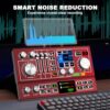 Hayner-Seek Podcast Equipment Bundle for 2,Audio Interface DJ Mixer With 3.5mm XLR Condenser Microphone for Living Streaming,Recording,Gaming,TikTok,YouTube,PC,Smartphone (Red) - Image 4