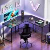Casaottima L Shaped Gaming Desk, Corner Desk Gaming Table for Home Office, Computer Desk Sturdy Writing Workstation for Small Space, Easy to Assemble, 51 inch, Carbon Fiber Surface, Black - Image 7