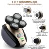 Bald Shavers for Men - Telfun Upgrade 5-in-1 Electric Head Shavers for Bald Men, 100% Waterproof Cordless Razor, Wet/Dry Shaving, 5 Dual Track Heads, Mess-Free Hair Capture - Image 2