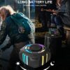 Waterproof Bluetooth Speaker IPX7, Shower Speaker with Dynamic Lights, TWS Mode, Loud Stereo Sound, Robust Bass, Portable Wireless Speaker with 24H Playtime for Home, Outdoor/Kayak/Gift for Men, Women - Image 4