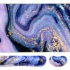 Keyboard Mouse Pad Set, Extended Mouse Pad+Keyboard Wrist Rest Support, Memory Foam Ergonomic Easy Typing, 3Pcs (35.4×15.7 in) Desk Pad Set for Home Office Study Game-Purple Marble